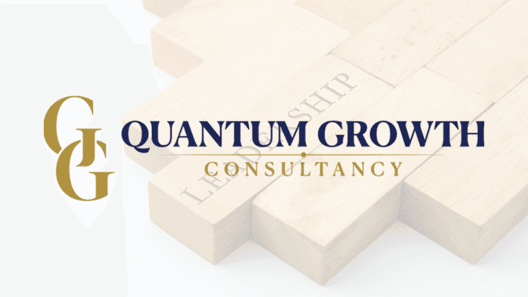 Quantum Growth Consultancy logo with a global financial background highlighting key international cities.