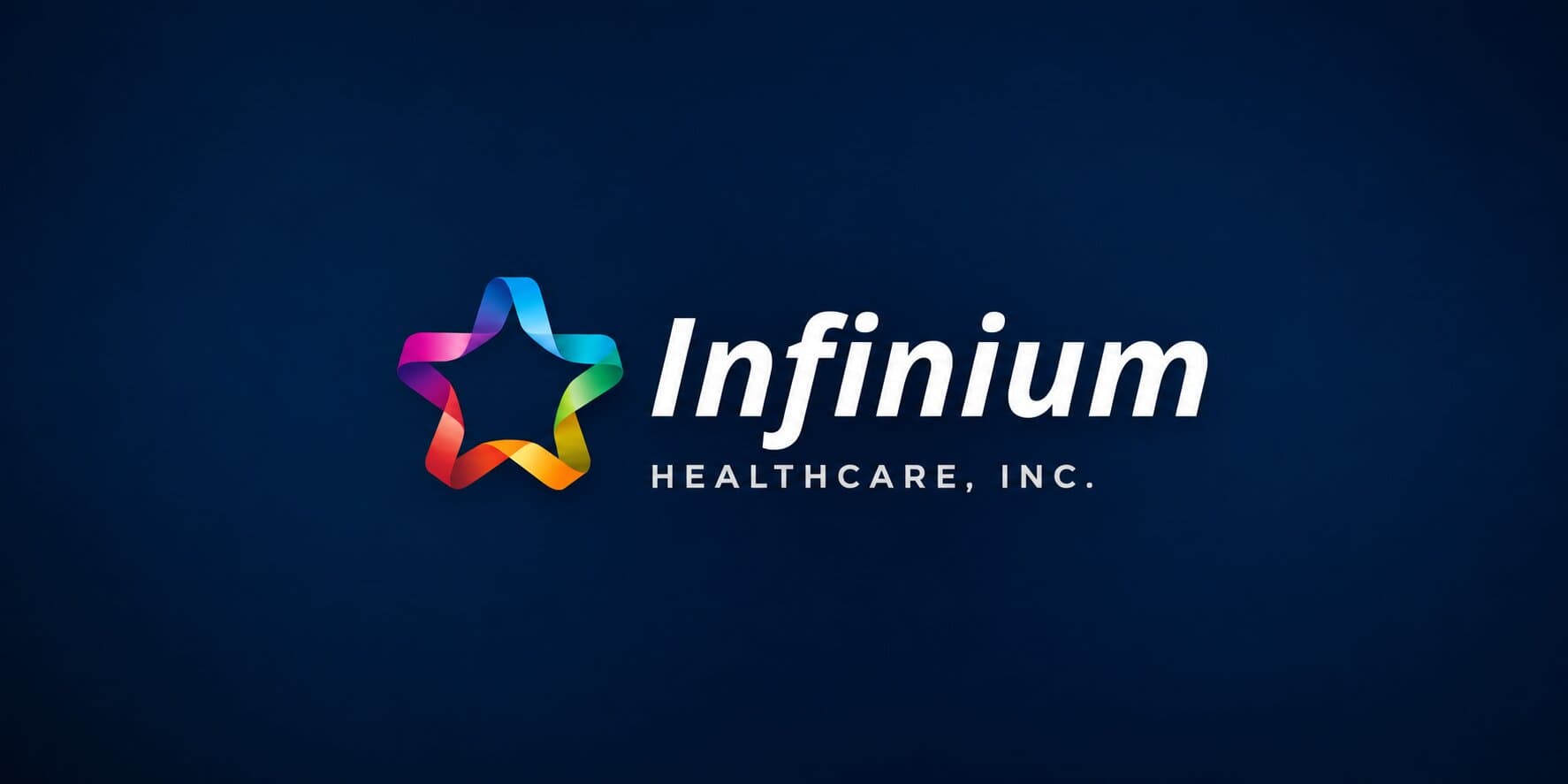 Infinium Healthcare logo displayed on a dark blue background.