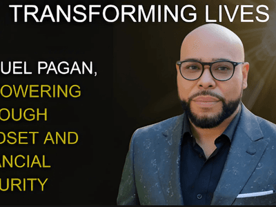 Man in suit and glasses beside text about Samuel Pagan’s mindset and financial empowerment message.