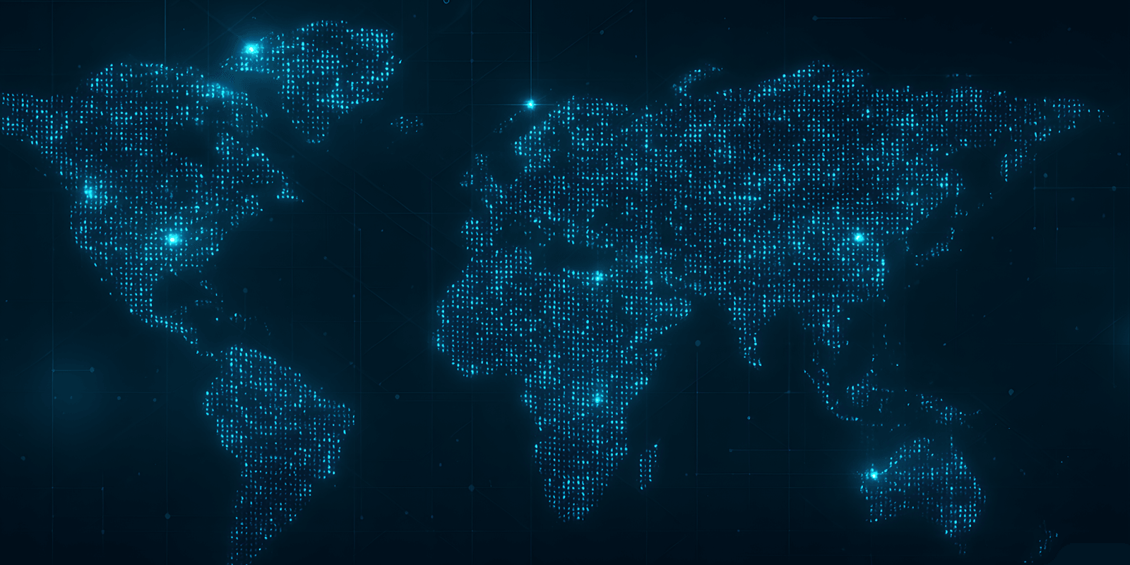 Global digital map with glowing points representing data networks, aligning with Tamara Stukalski’s leadership in Data Science.