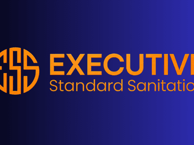 Logo of Executive Standard Sanitation featuring an orange and navy color scheme