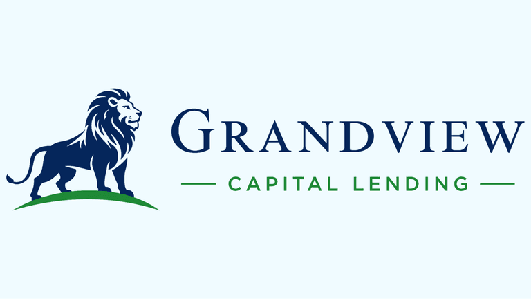 Logo for Grandview Capital Lending featuring a lion and green accent.
