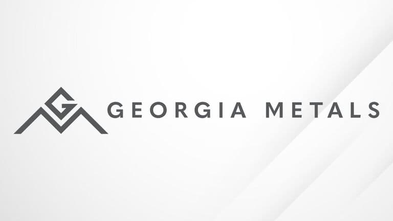 Georgia Metals logo on a clean white background with subtle geometric design accents.