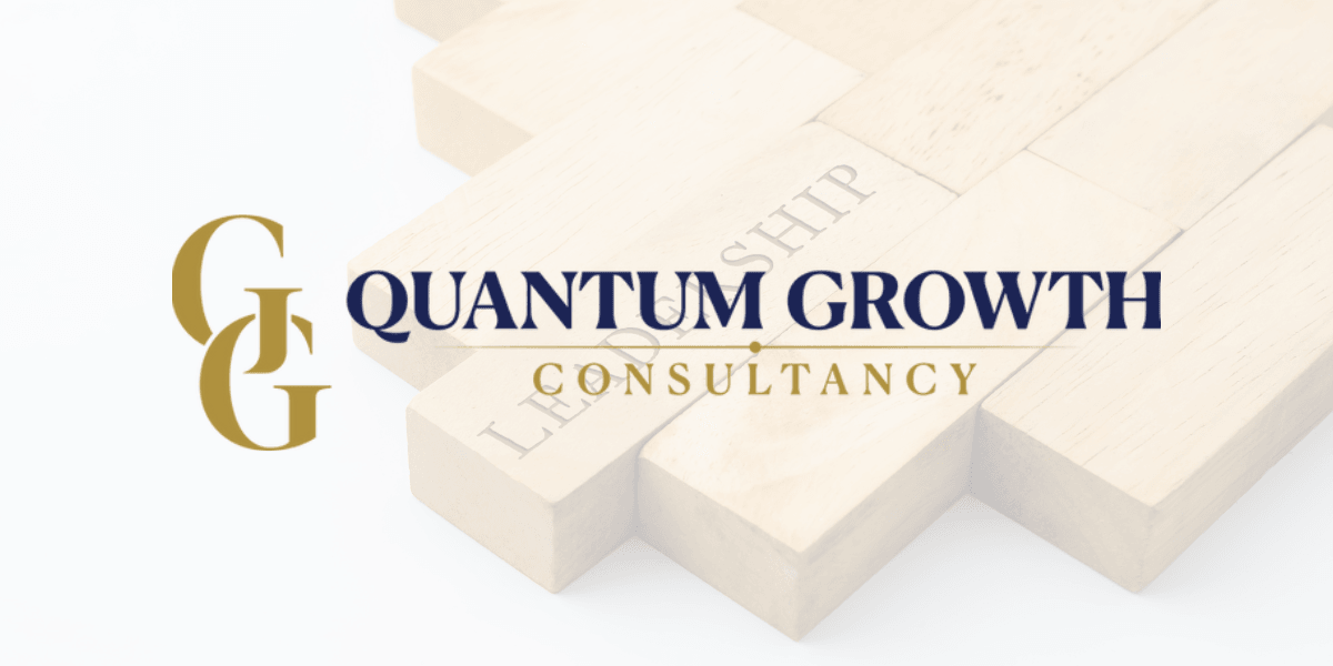 Quantum Growth Consultancy logo with a global financial background highlighting key international cities.