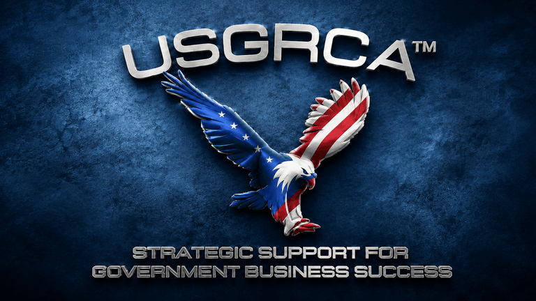 USGRCA logo featuring a patriotic eagle and the tagline for government business support.