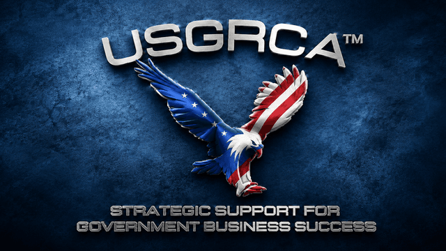 USGRCA logo featuring a patriotic eagle and the tagline for government business support.