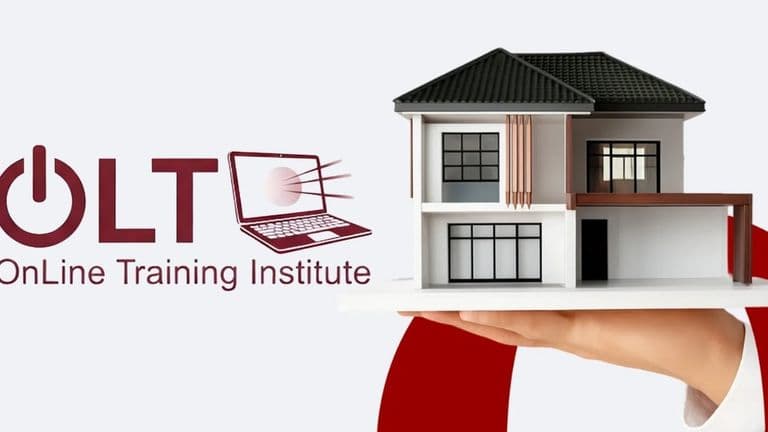 OnLine Training Institute logo with a model house and laptop symbolizing flexible online education in insurance and real estate.