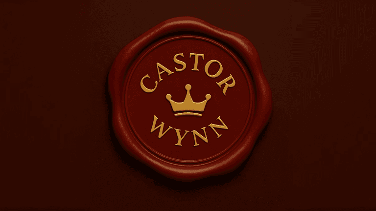 Image ALT Text Generator said: A bold seal with the name "Castor Wynn," symbolizing power and influence without apology.